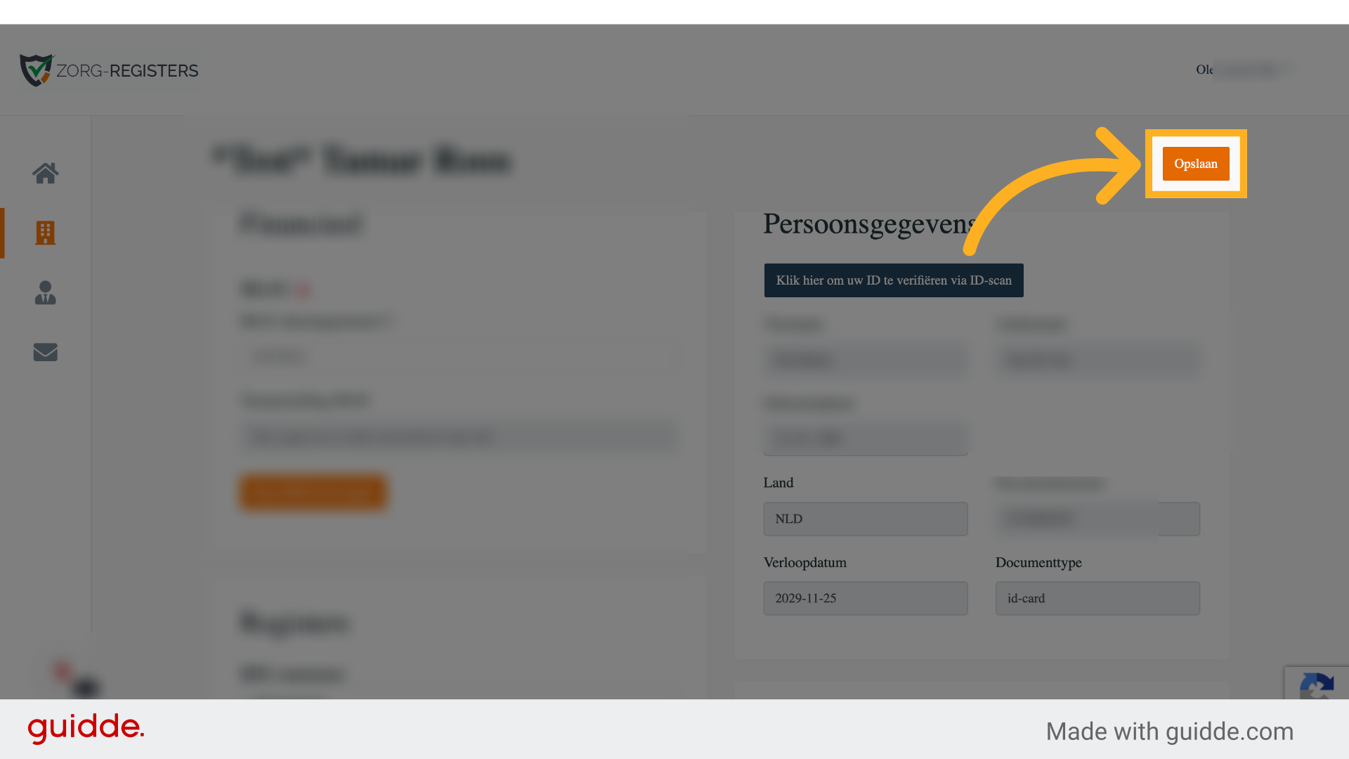 Alle informatie is automatisch ingevoerd in de velden beneden. Klik op 'opslaan'.