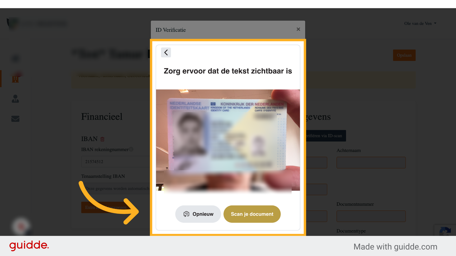 Klik op: 'Scan je document'