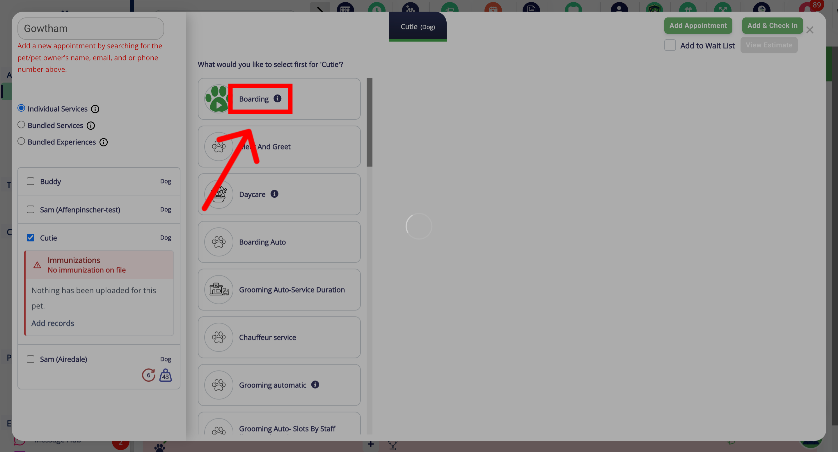 Choose Service Category