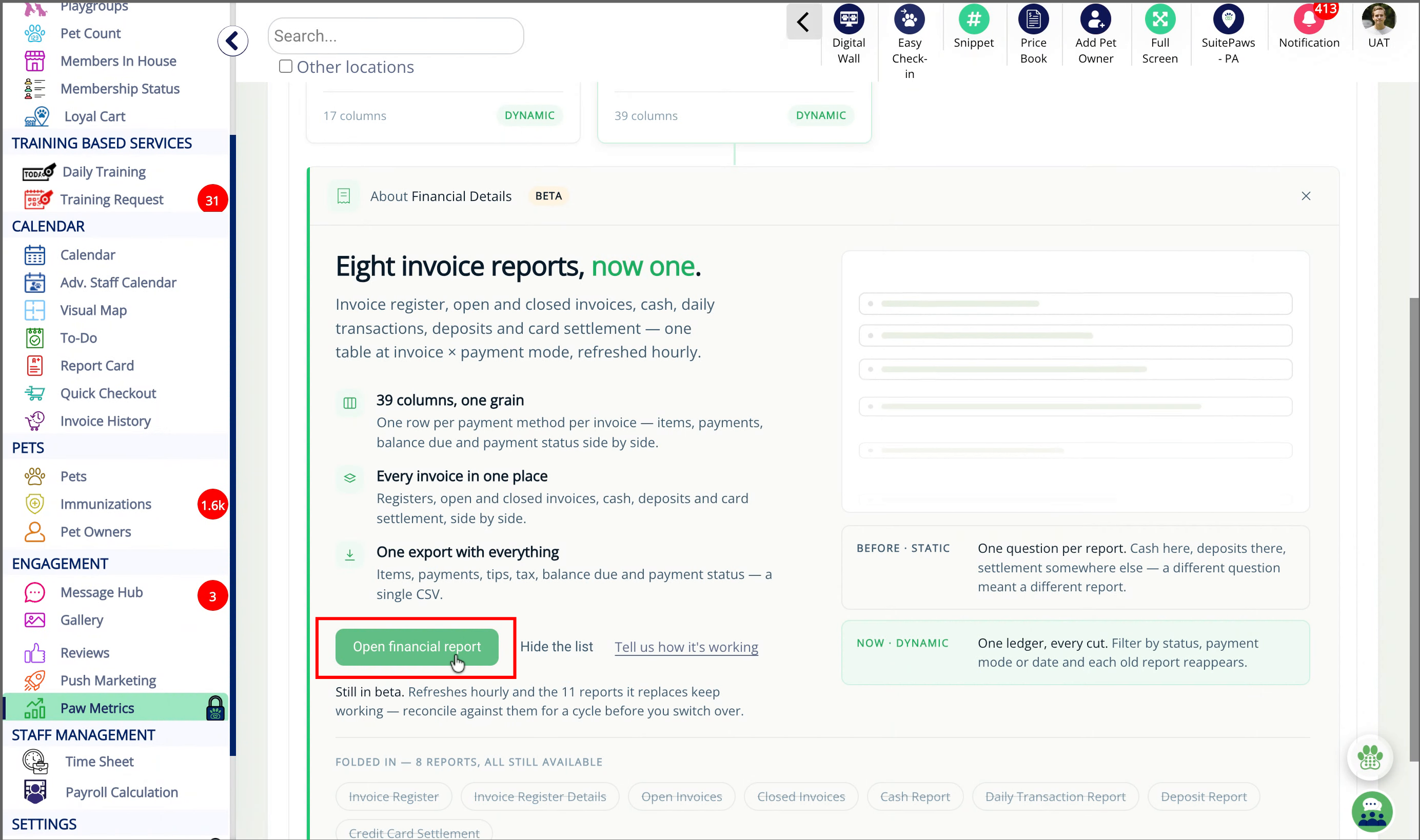 Open Financial Report