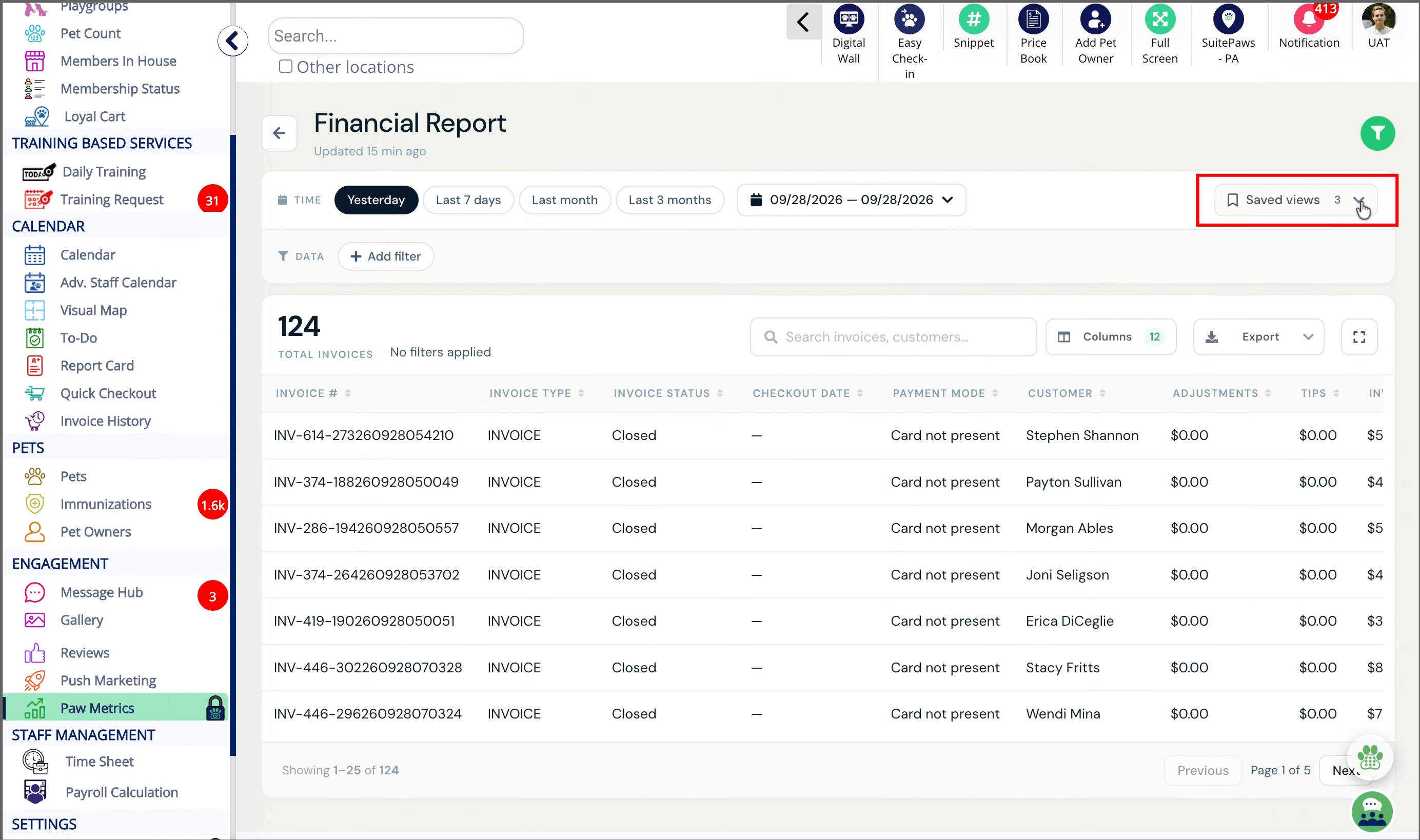 Select Saved Views