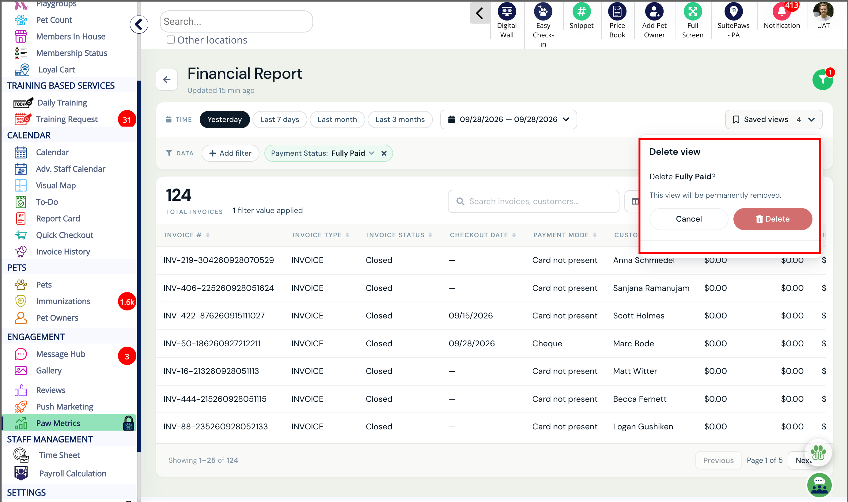 Confirm View Deletion