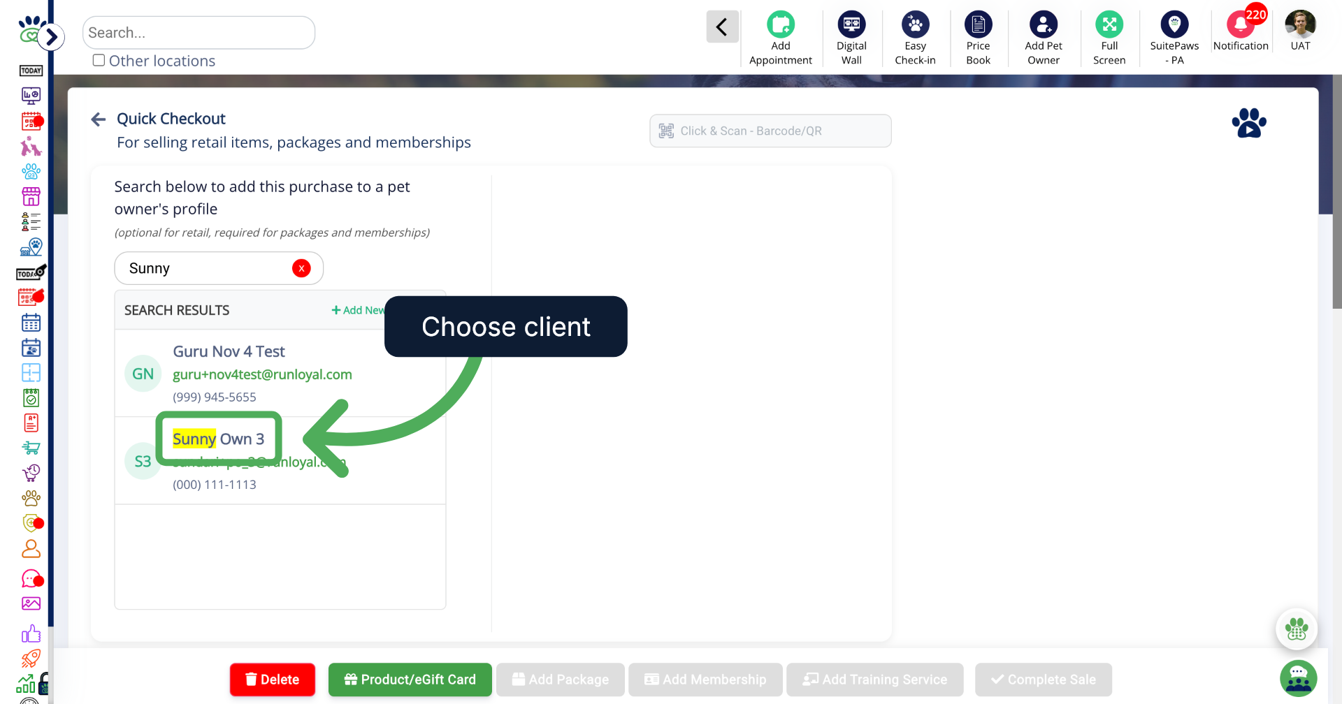 Select Client Profile