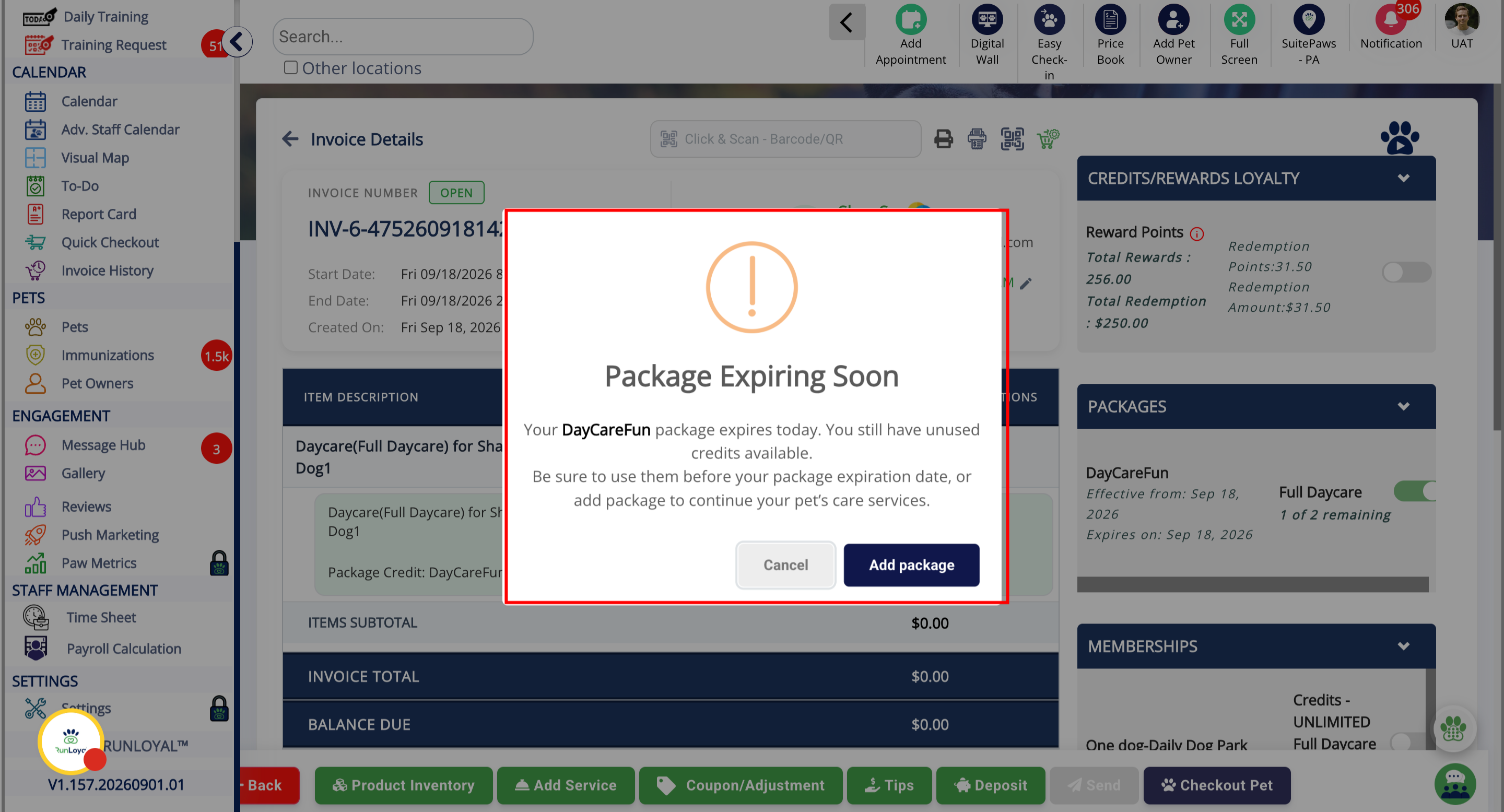 Package expiry alert