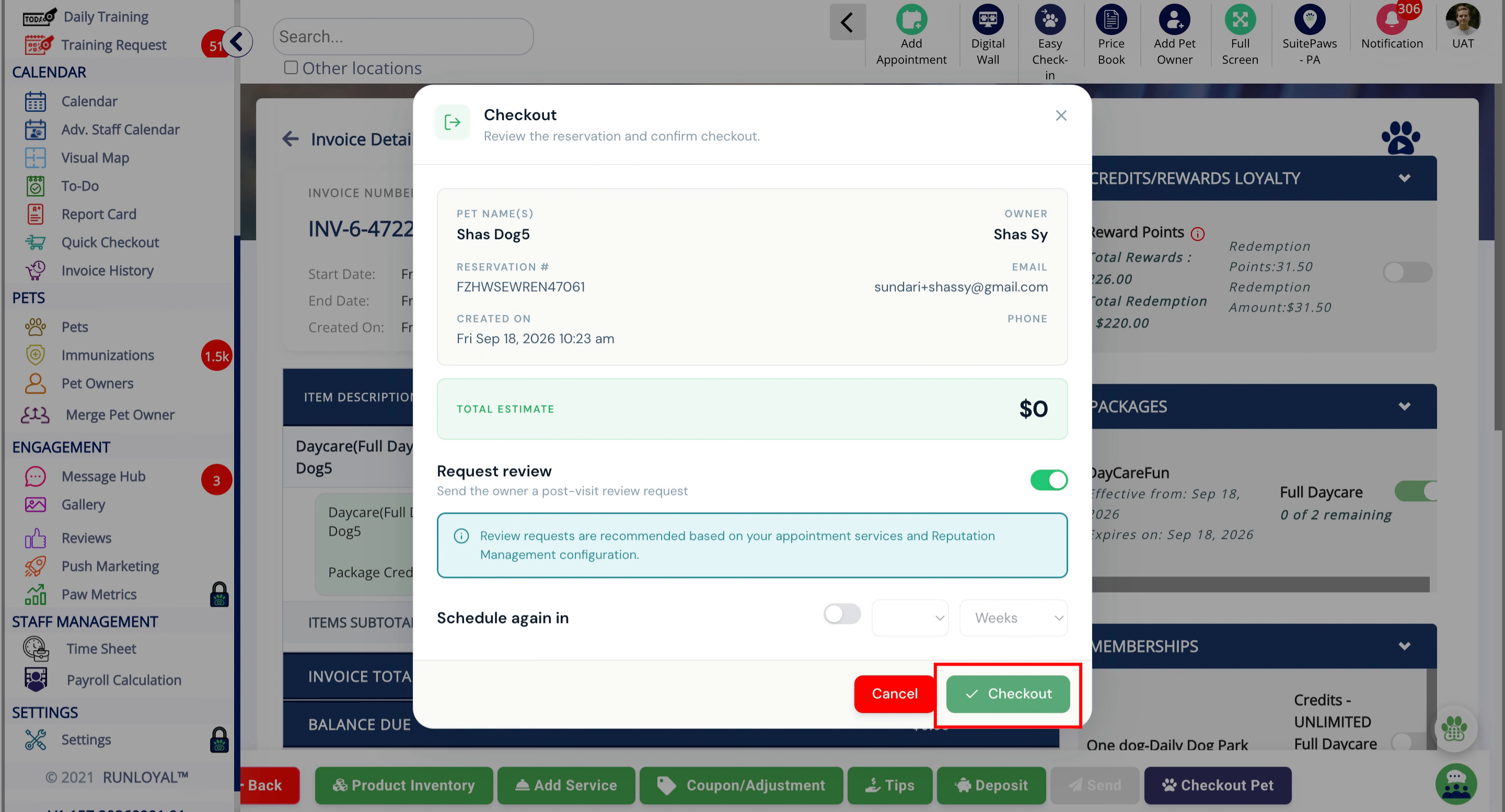 Confirm checkout