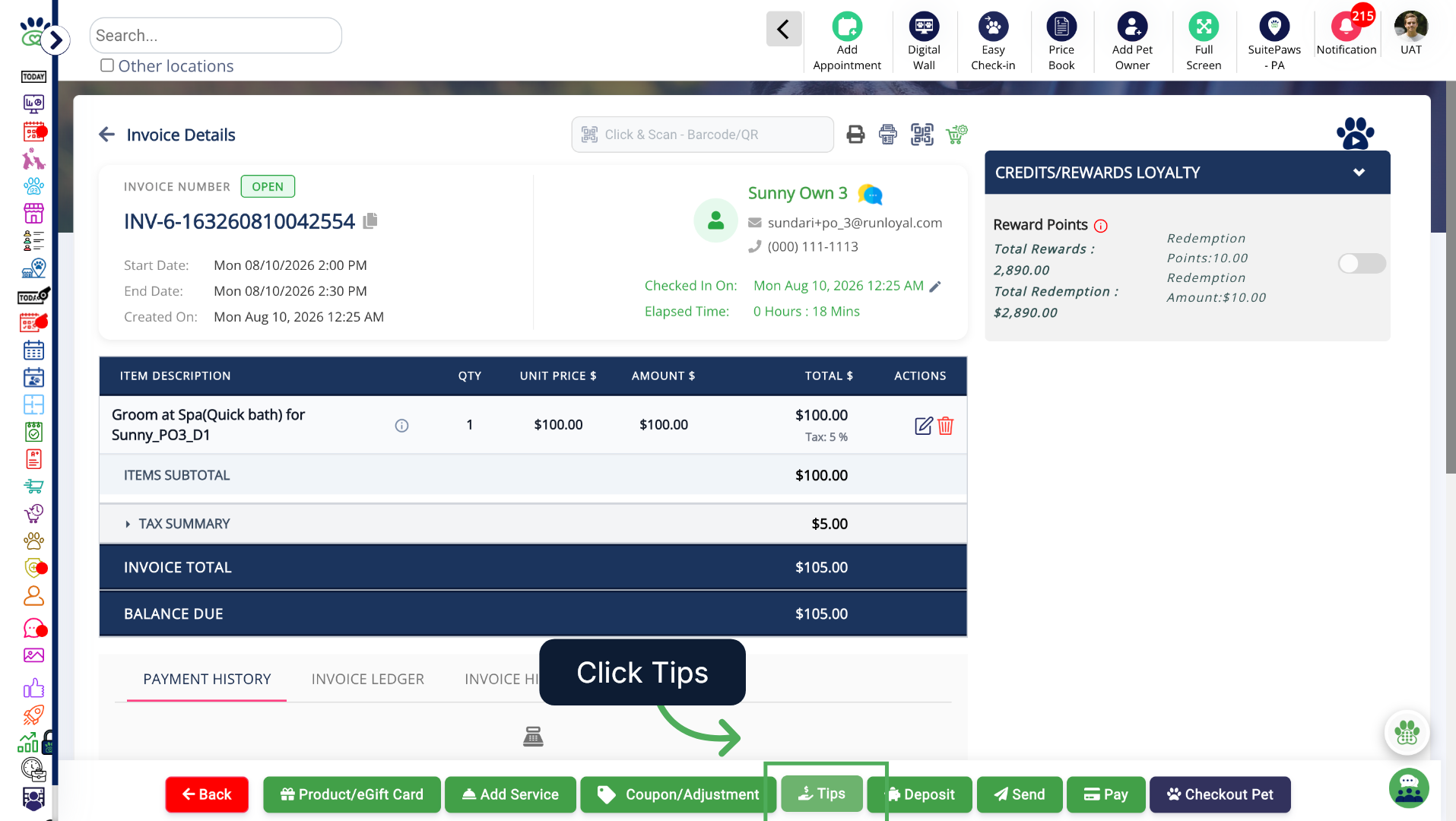 Invoice > Tips