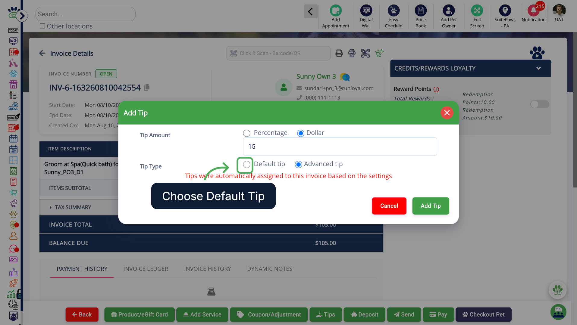 Default Tip