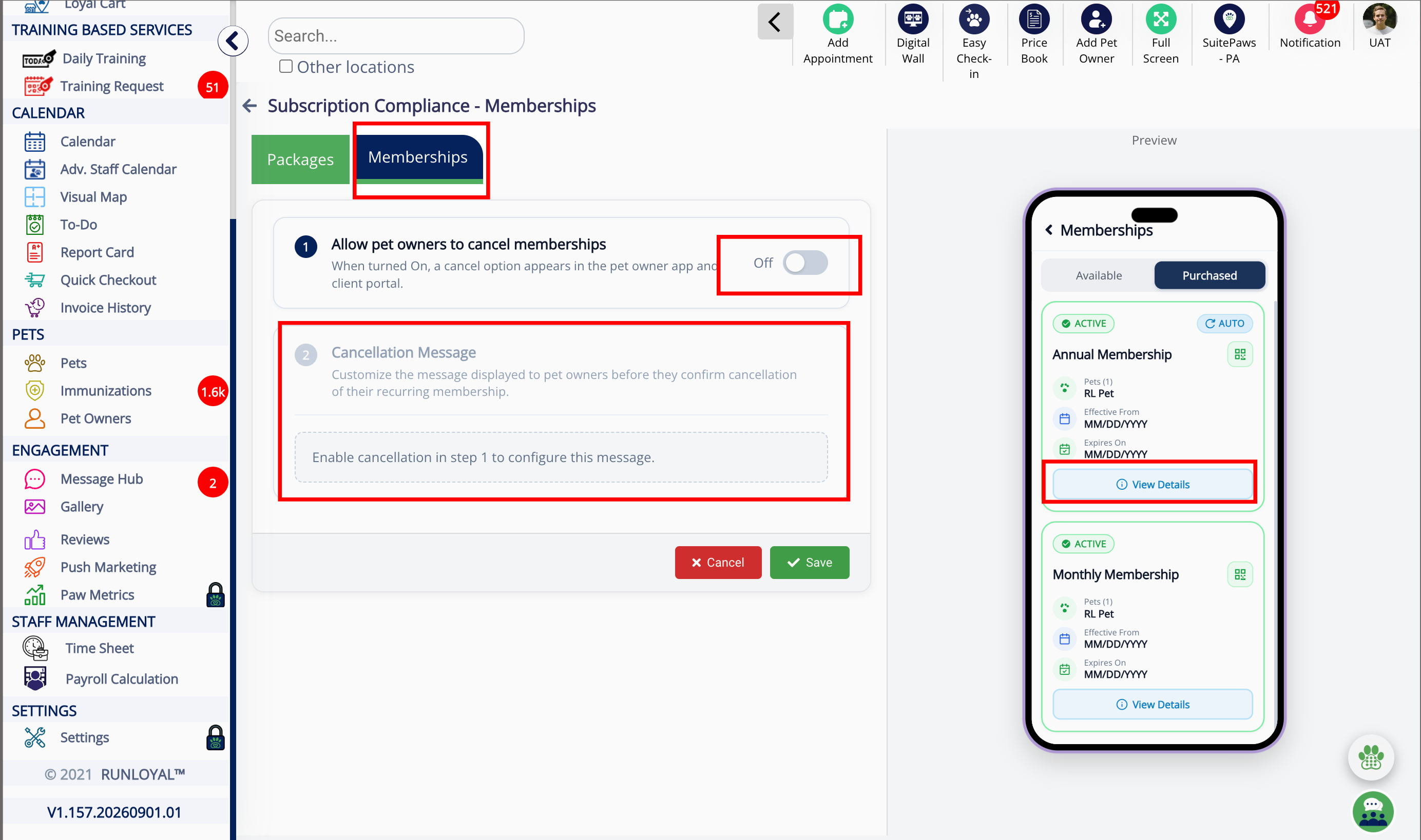 Memberships Subscription