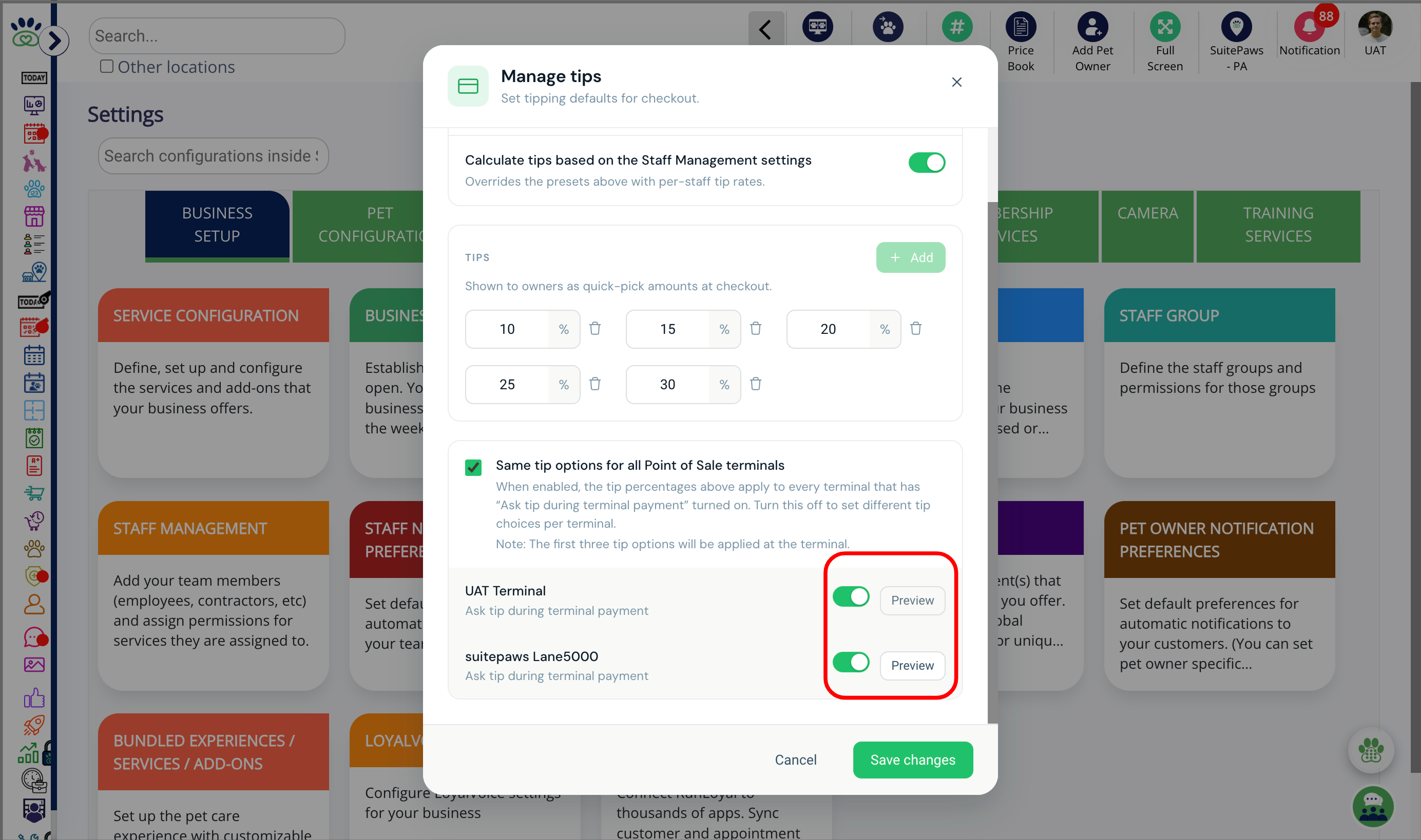 Preview Tip Settings