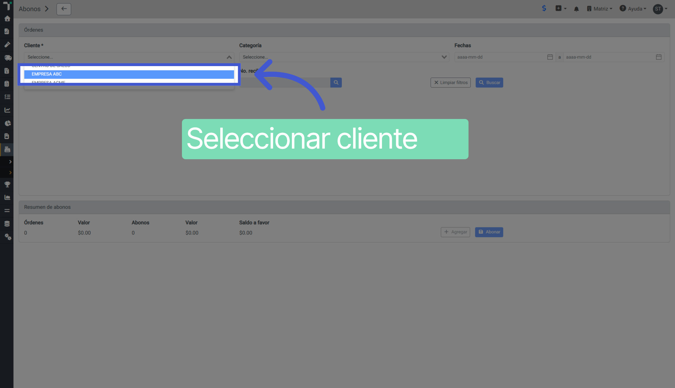 Aplicar Filtro de Cliente
