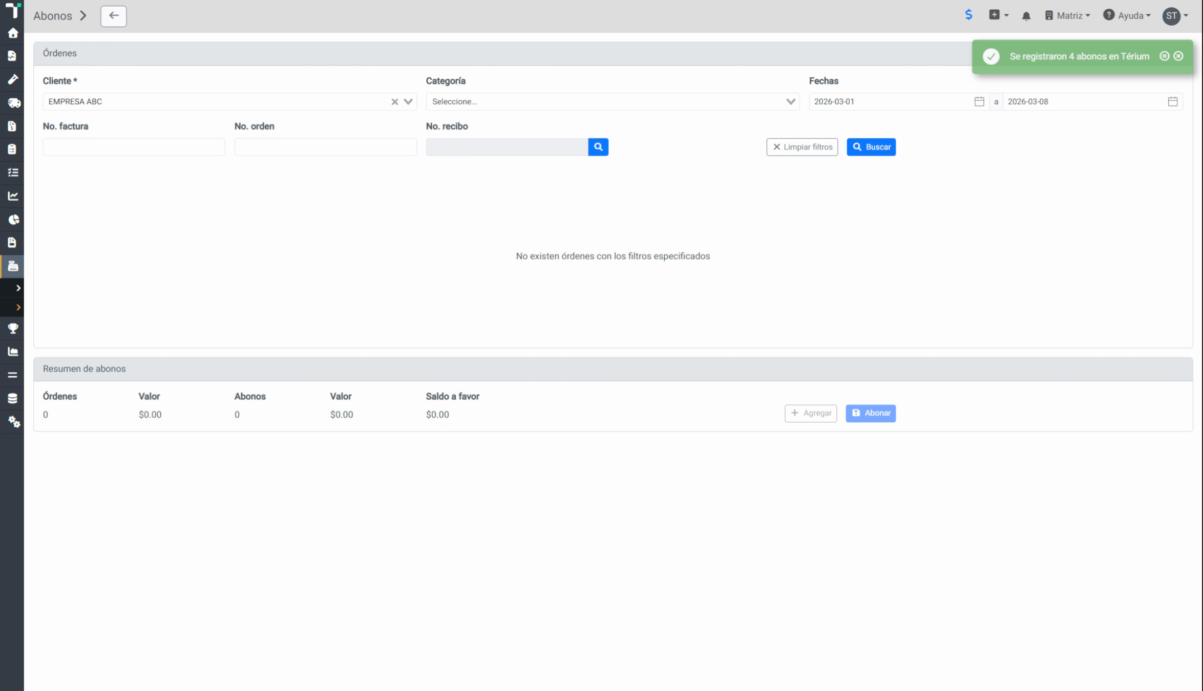 Verificar Registro de Abono