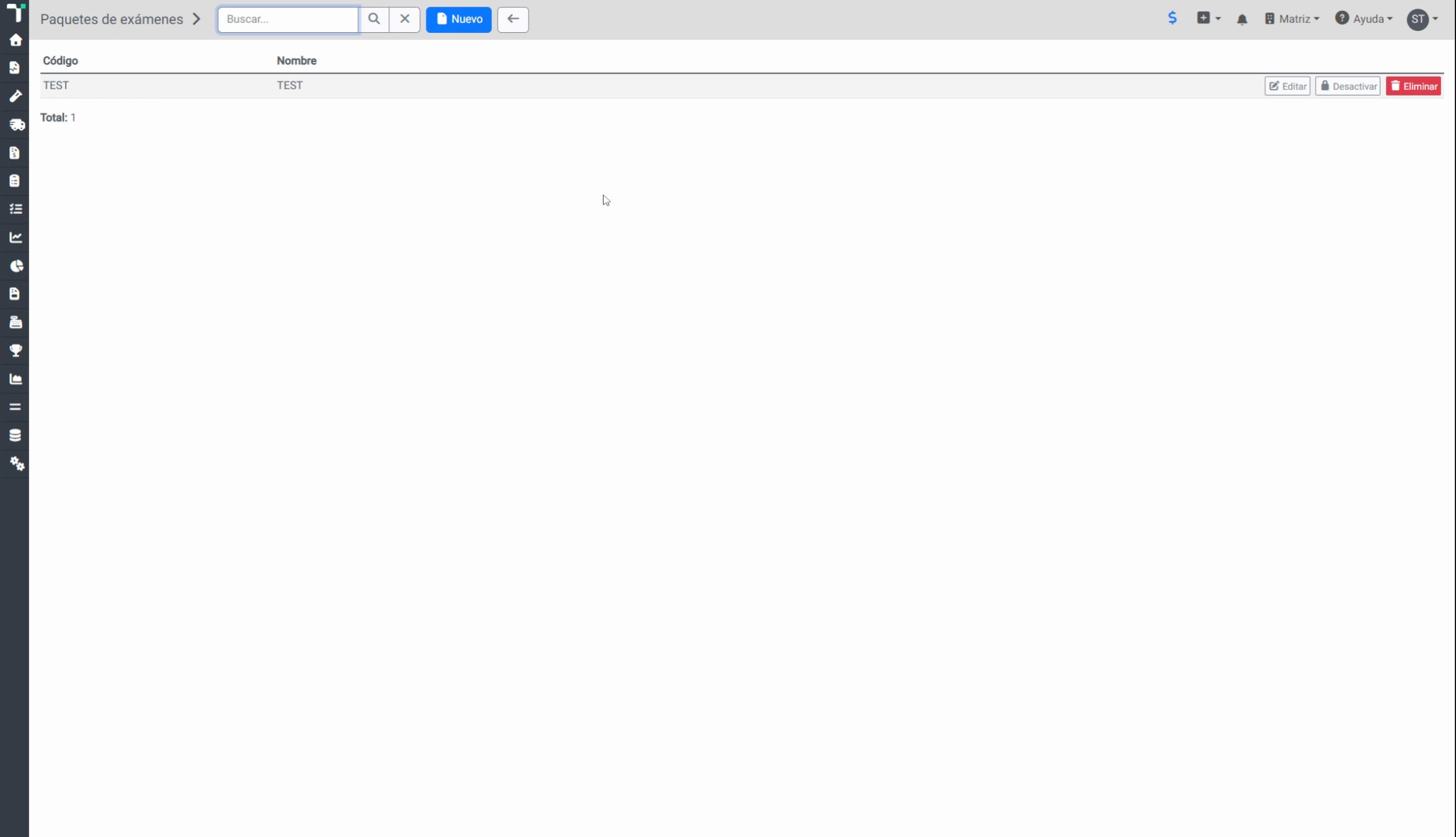 Crear Nuevo Paquete