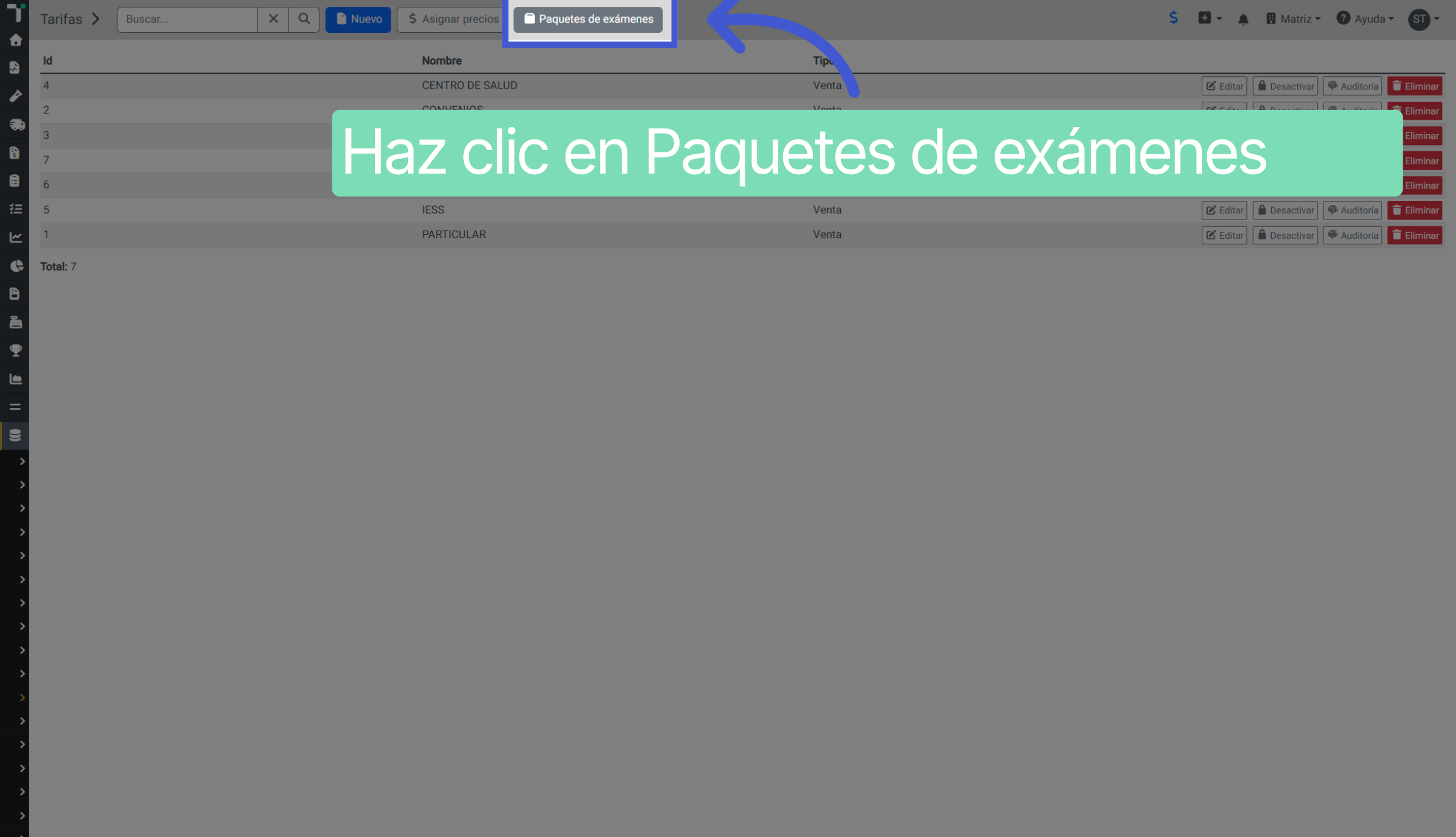 Abrir Paquetes de Exámenes