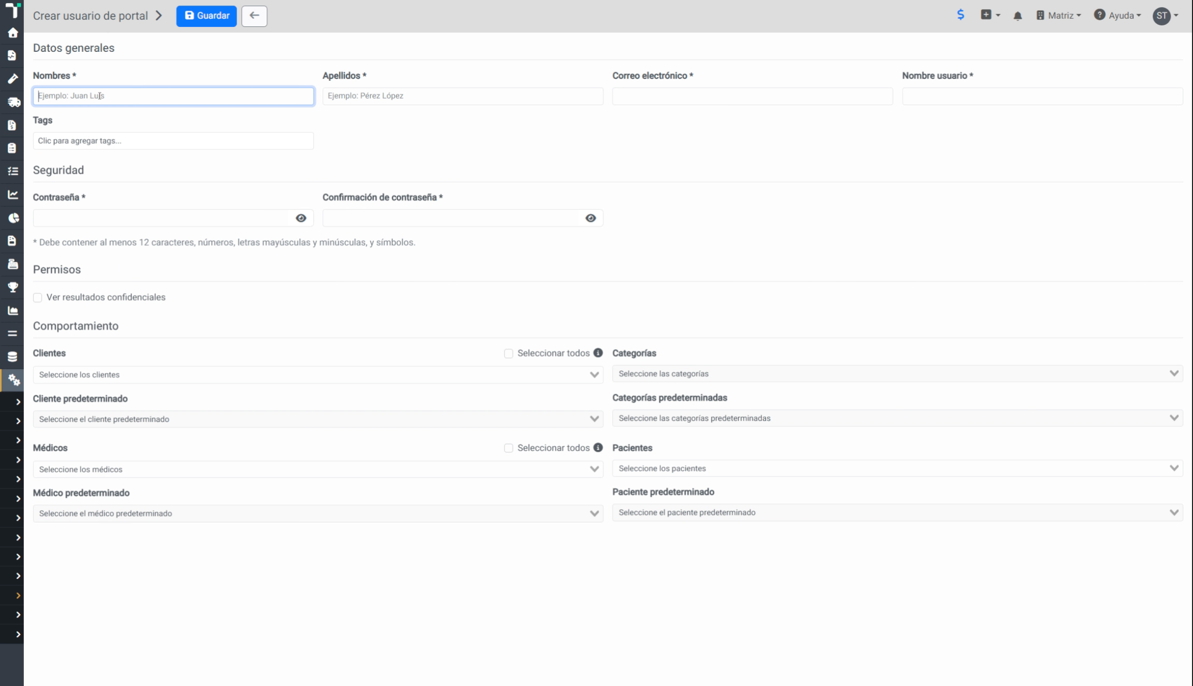 Ingresar Datos del Usuario Portal