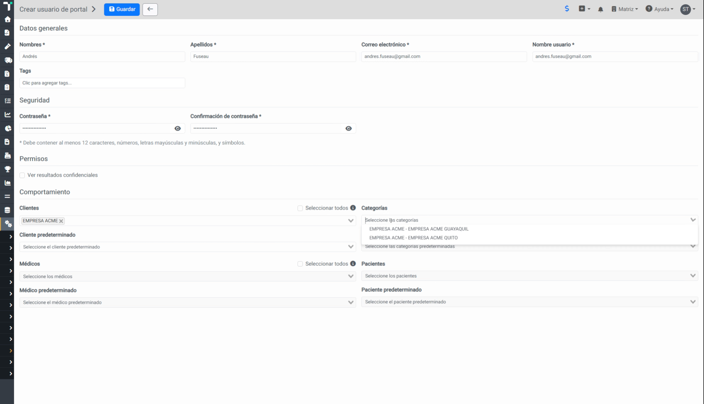 Crear Categorías en Portal
