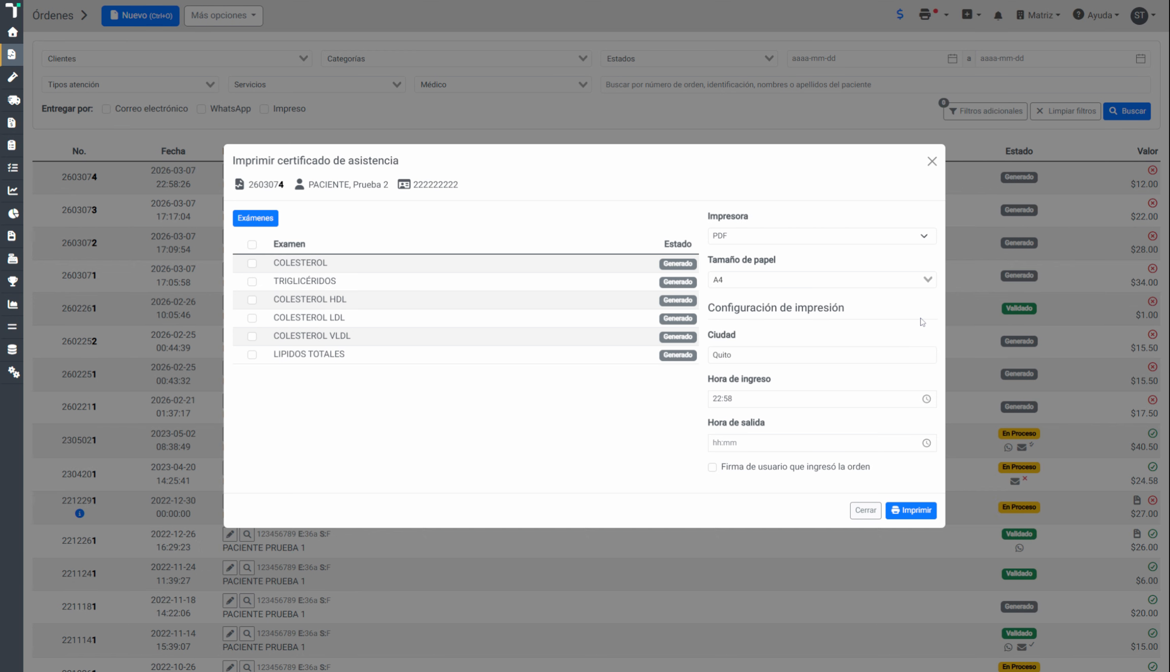 Configurar Opciones de Impresión