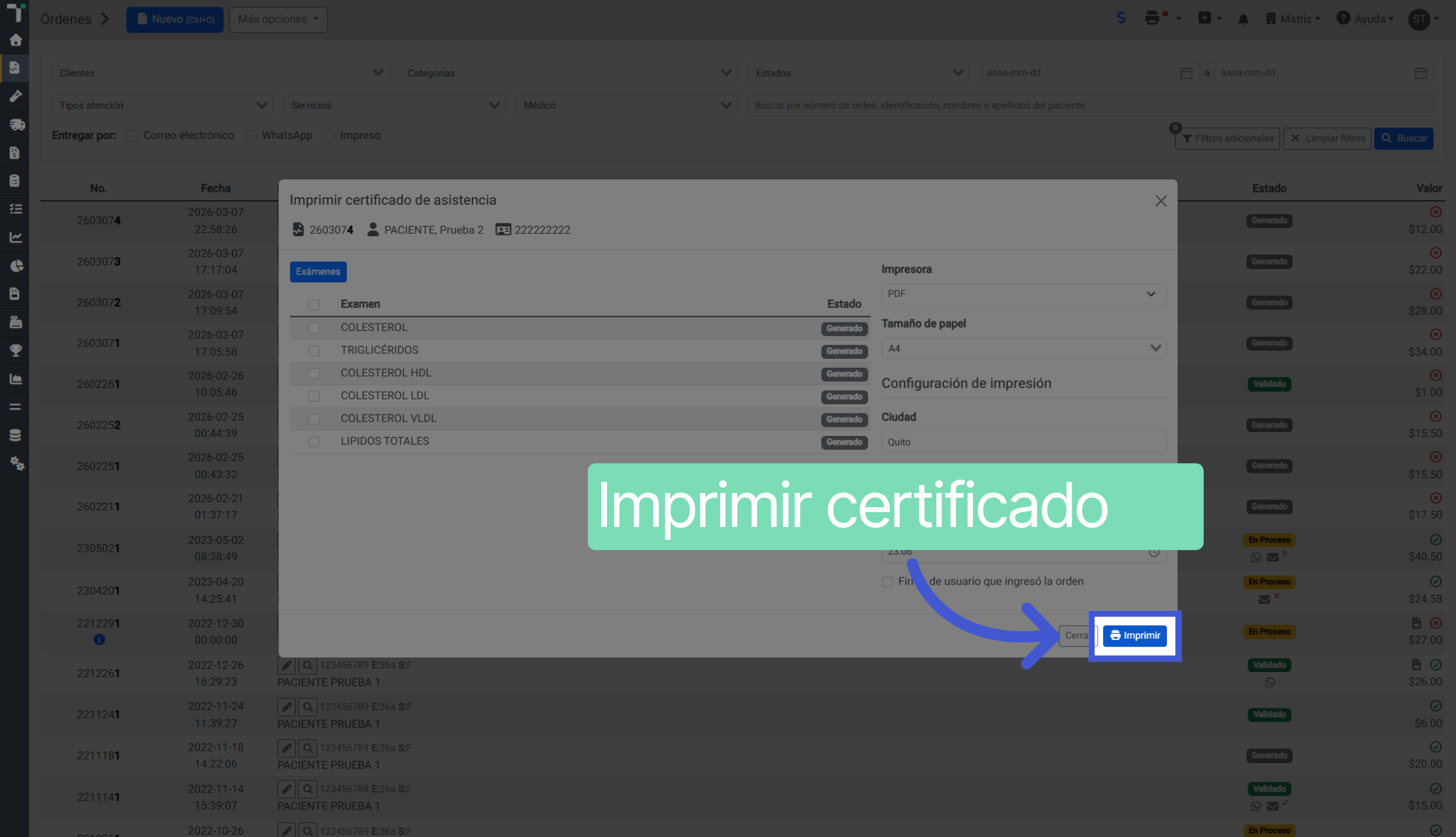 Ejecutar Comando de Impresión