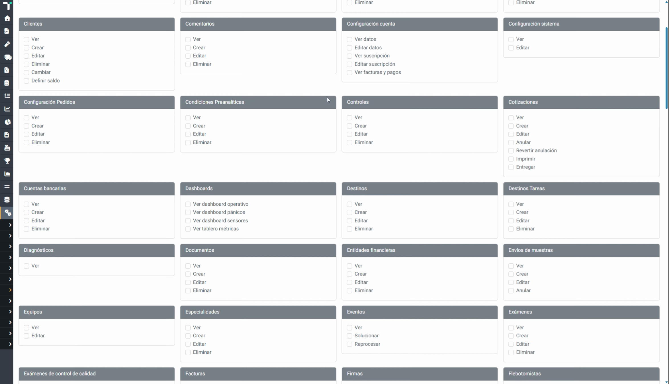 Configurar Permisos del Nuevo Rol