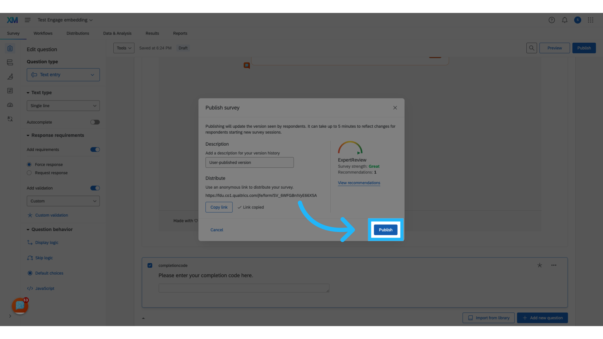 Click 'Publish'