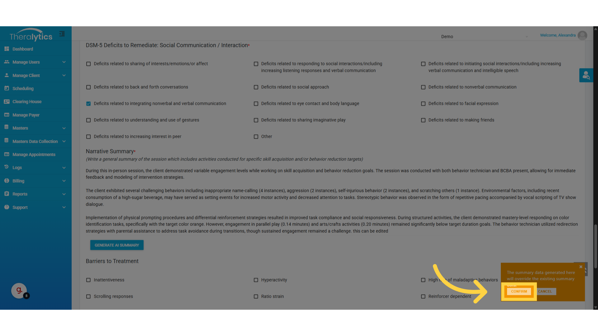 Click 'CONFIRM'