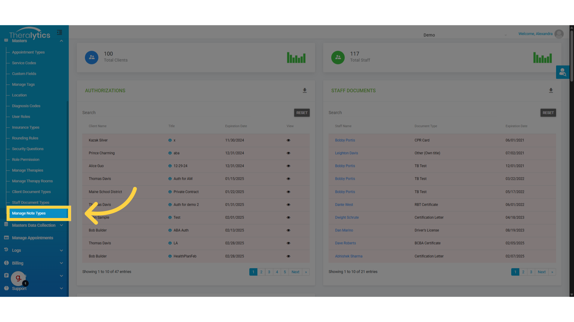 Click 'Manage Note Types'