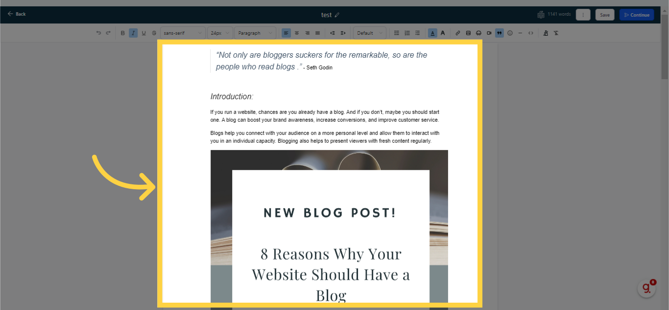 You can now edit your blog