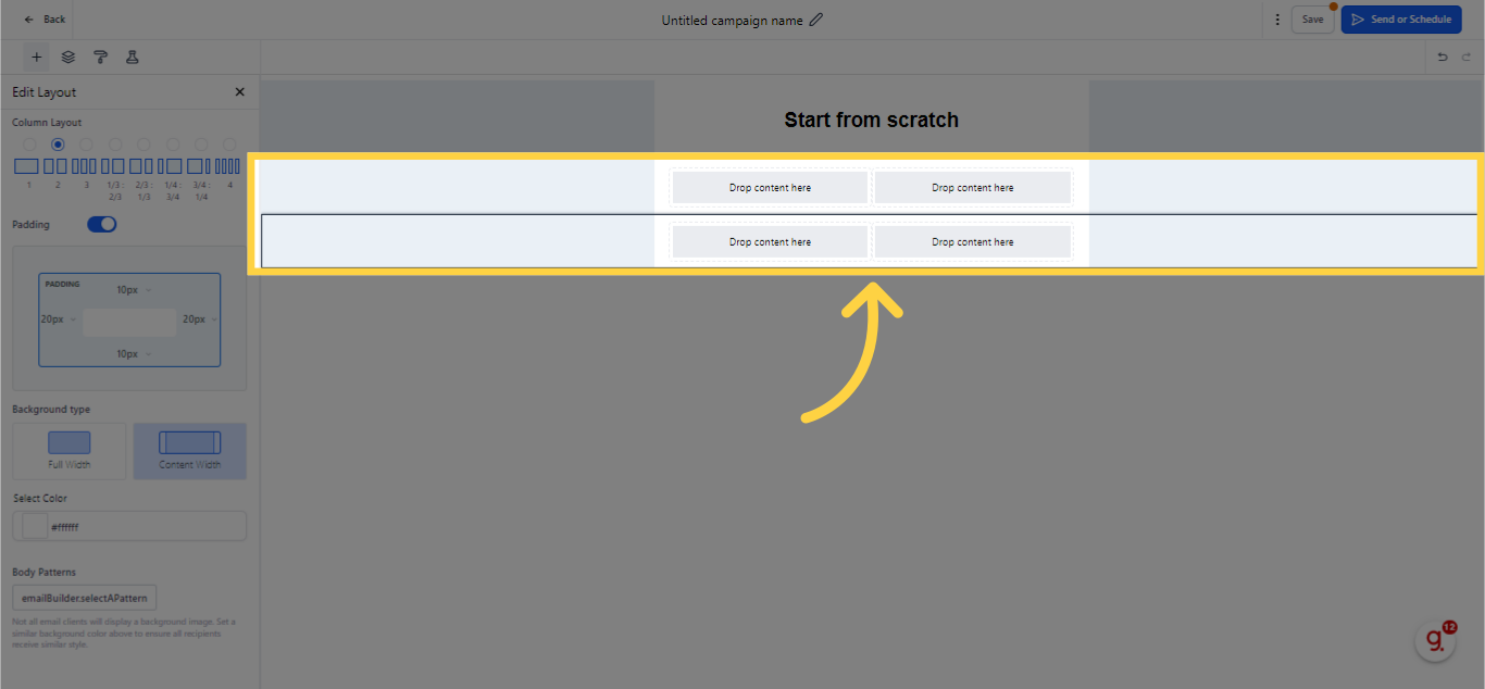 Sample chosen layout