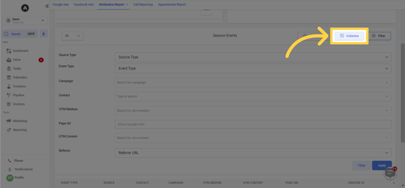 Change Data Columns