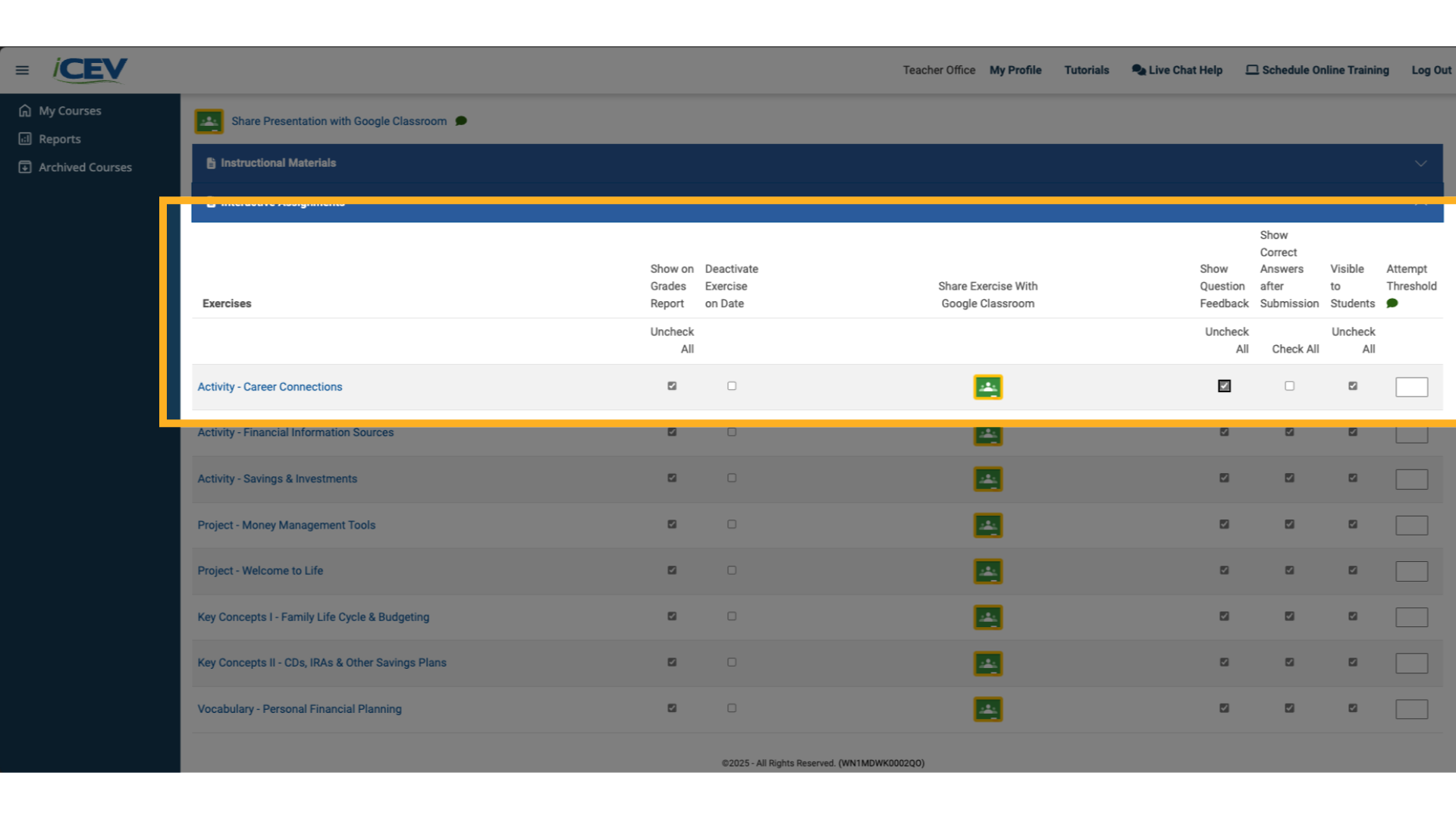 Option 2 – Show Score and Missed Questions
