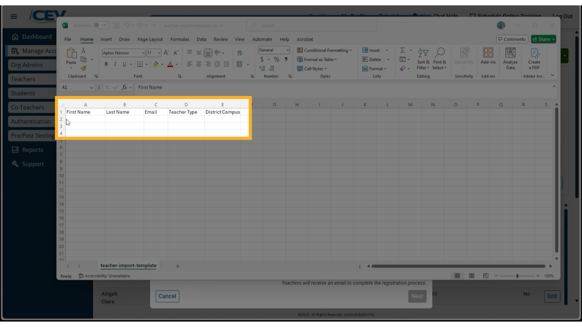 Reviewing the Template