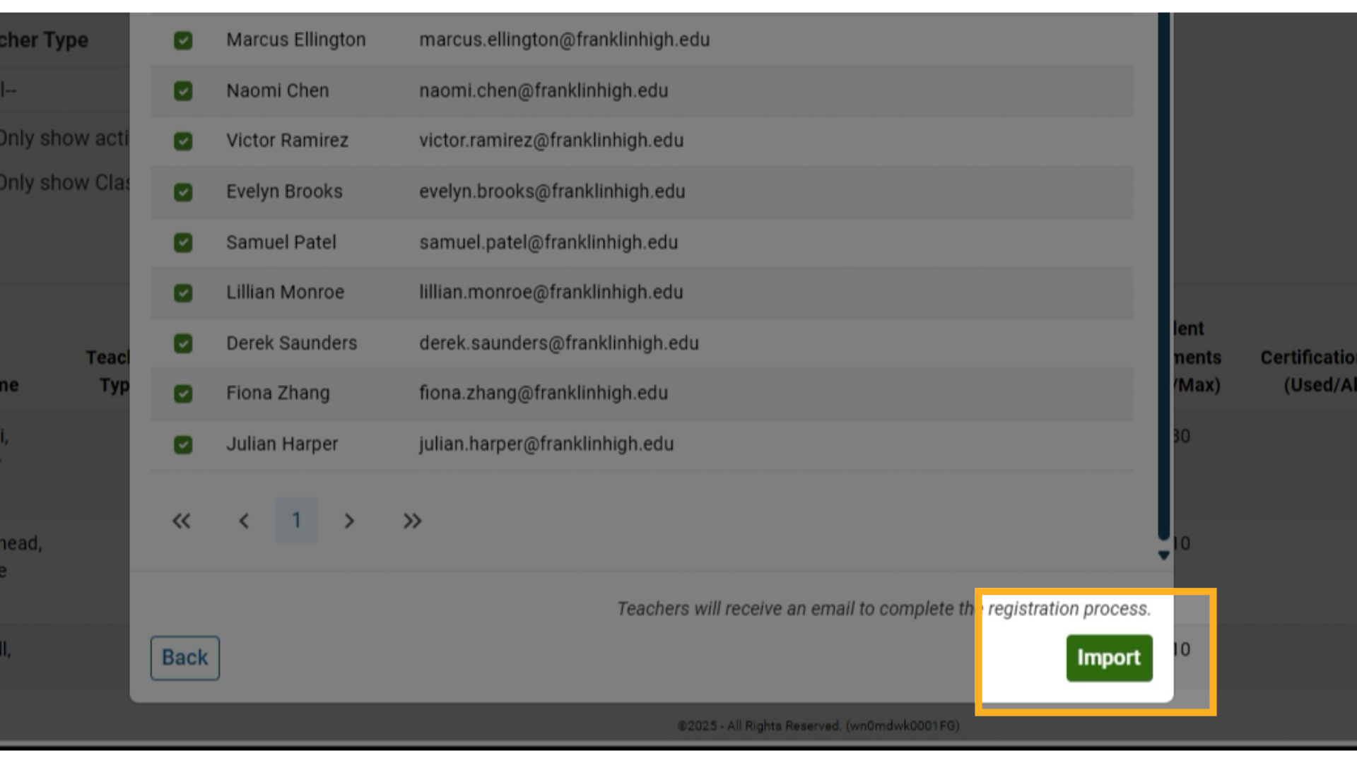Registration Emails Sent