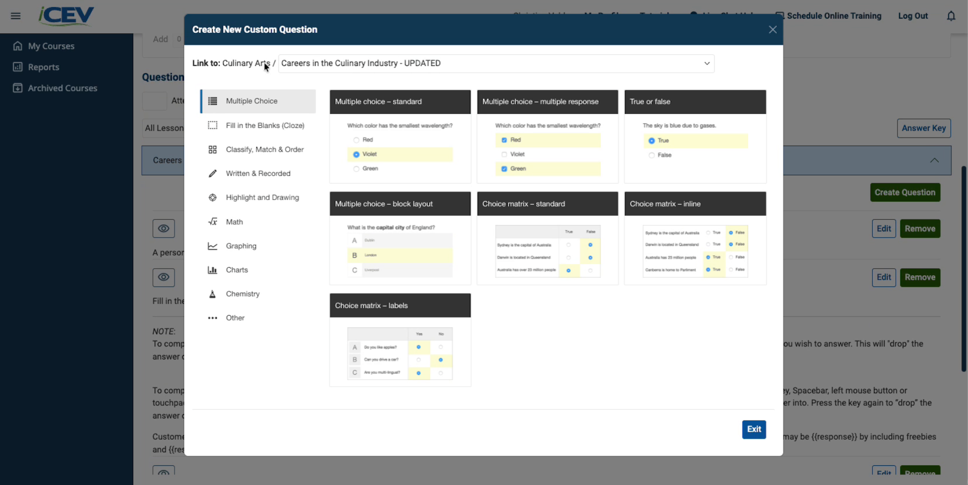 Choose a Question Type