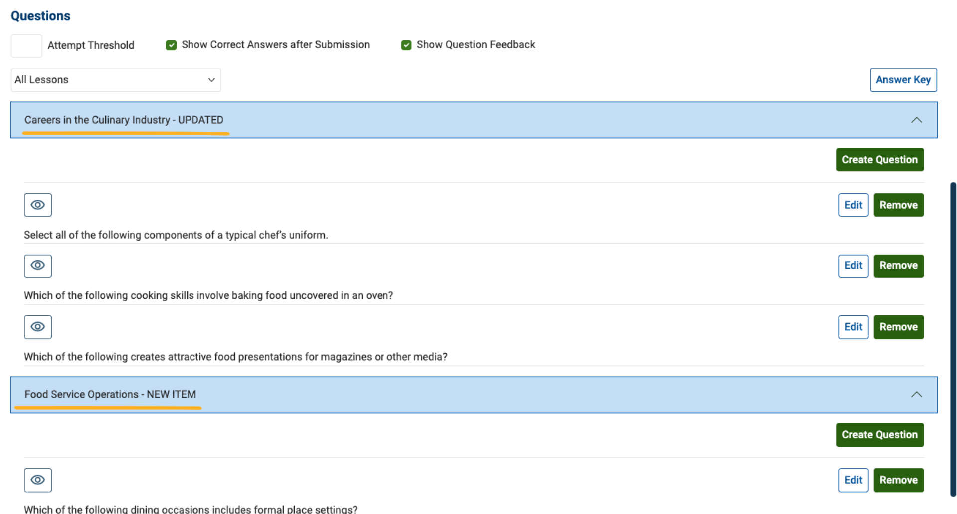 Review Question Grouping