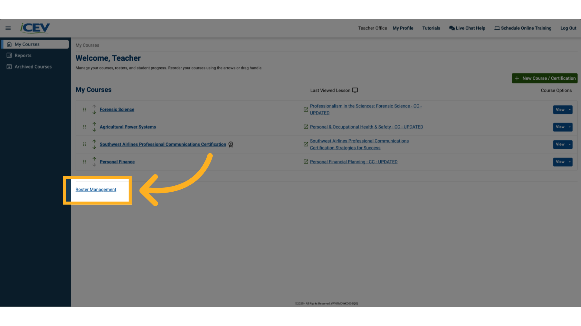 Accessing Roster Management