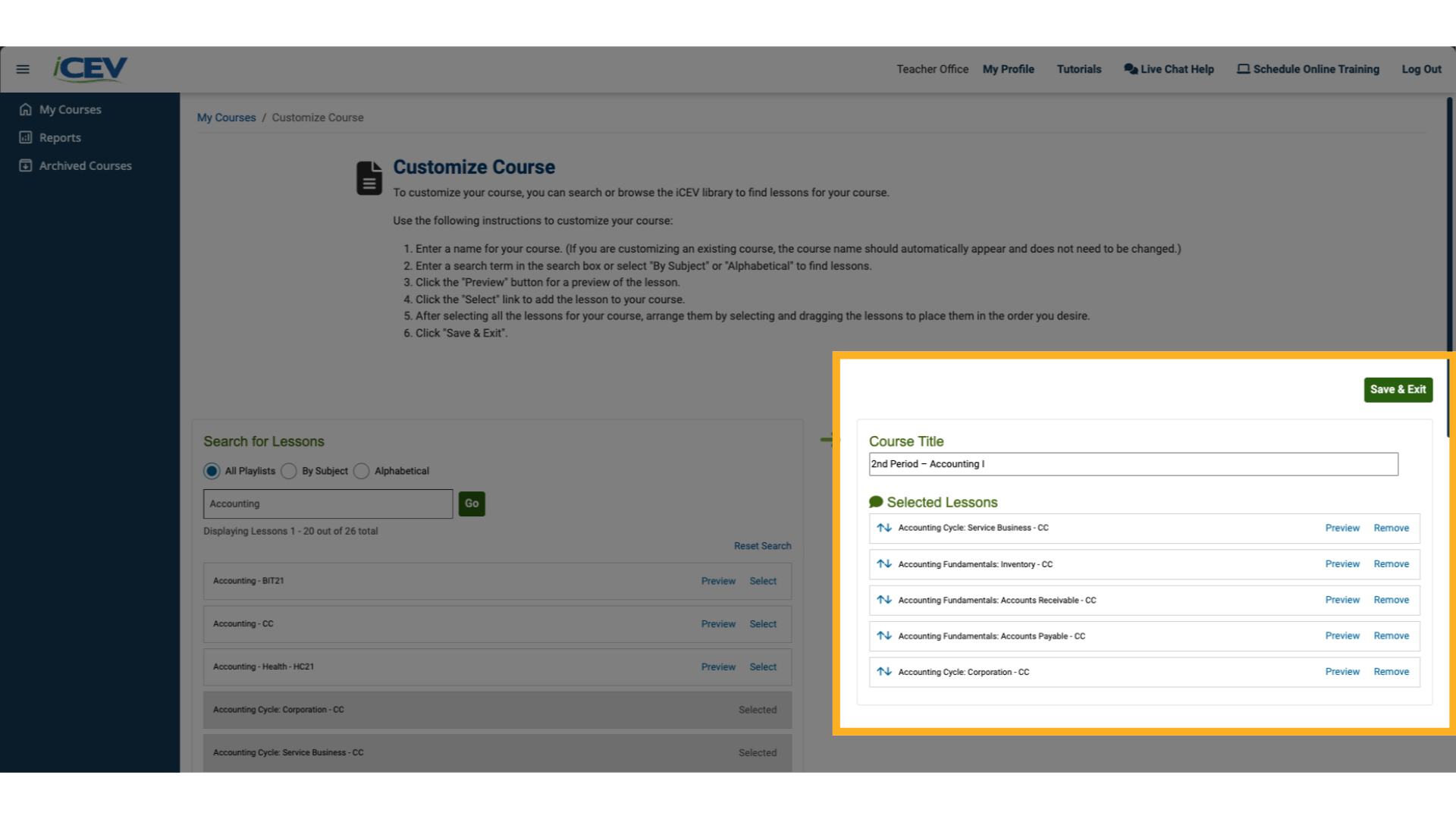 Adding More Lessons (Optional)
