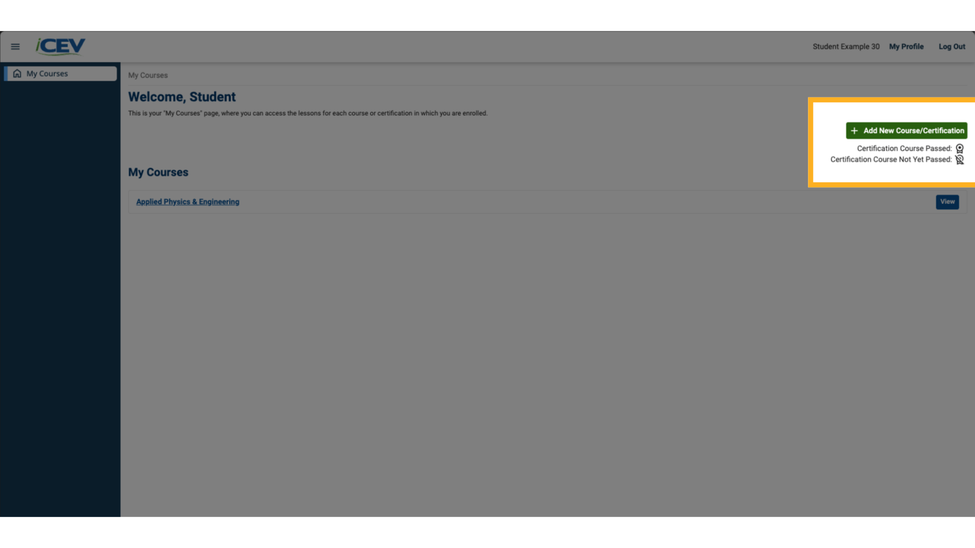 Student Registration – Existing Users