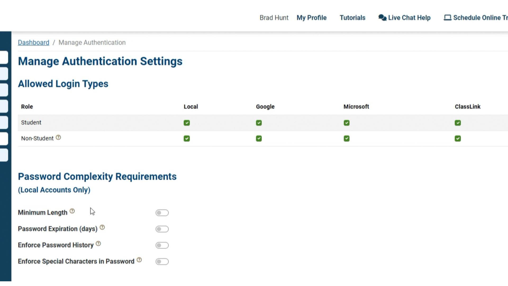 Configure Login Options