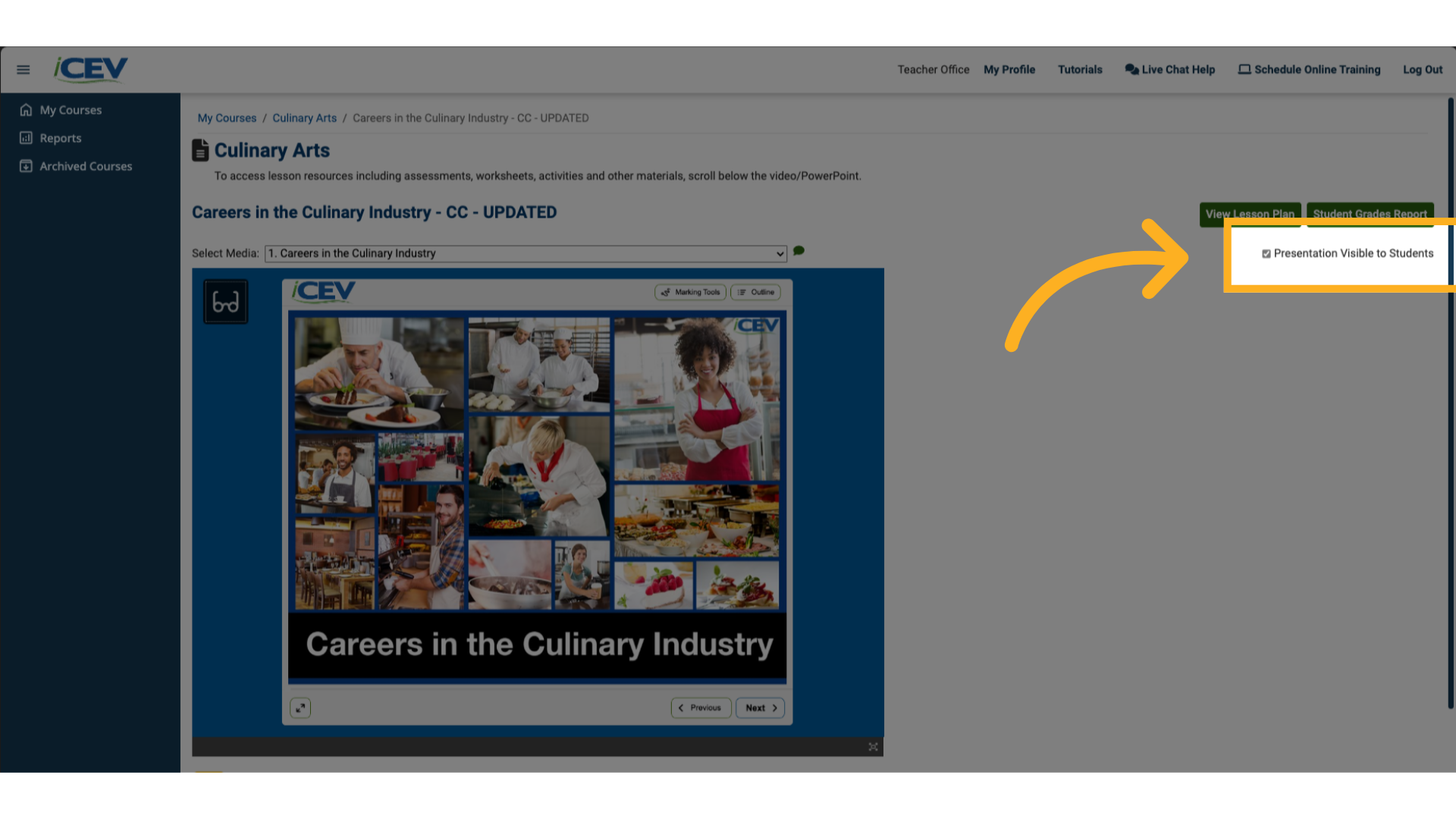 Presentation Visibility