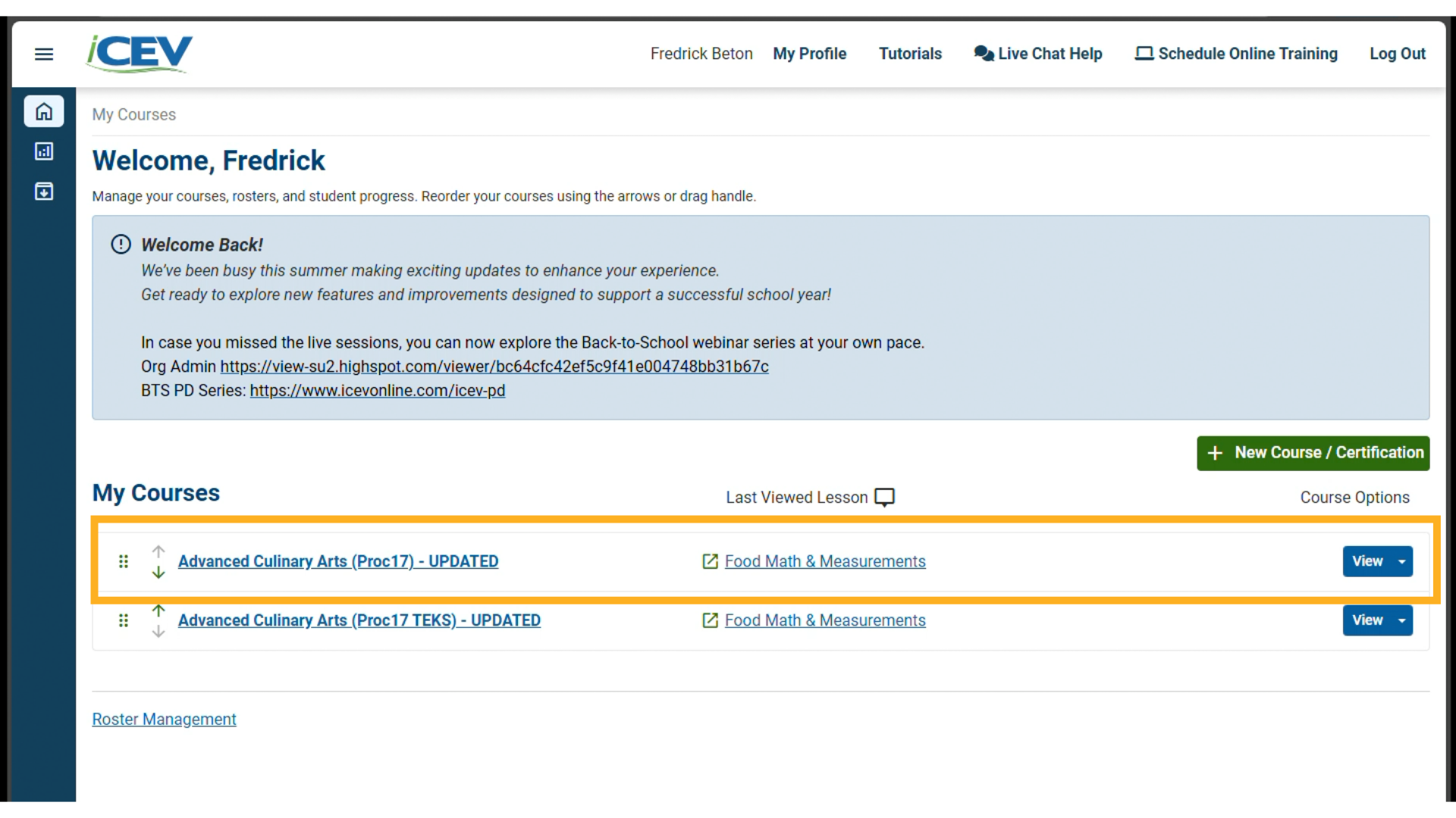 Log In and Access Your Course