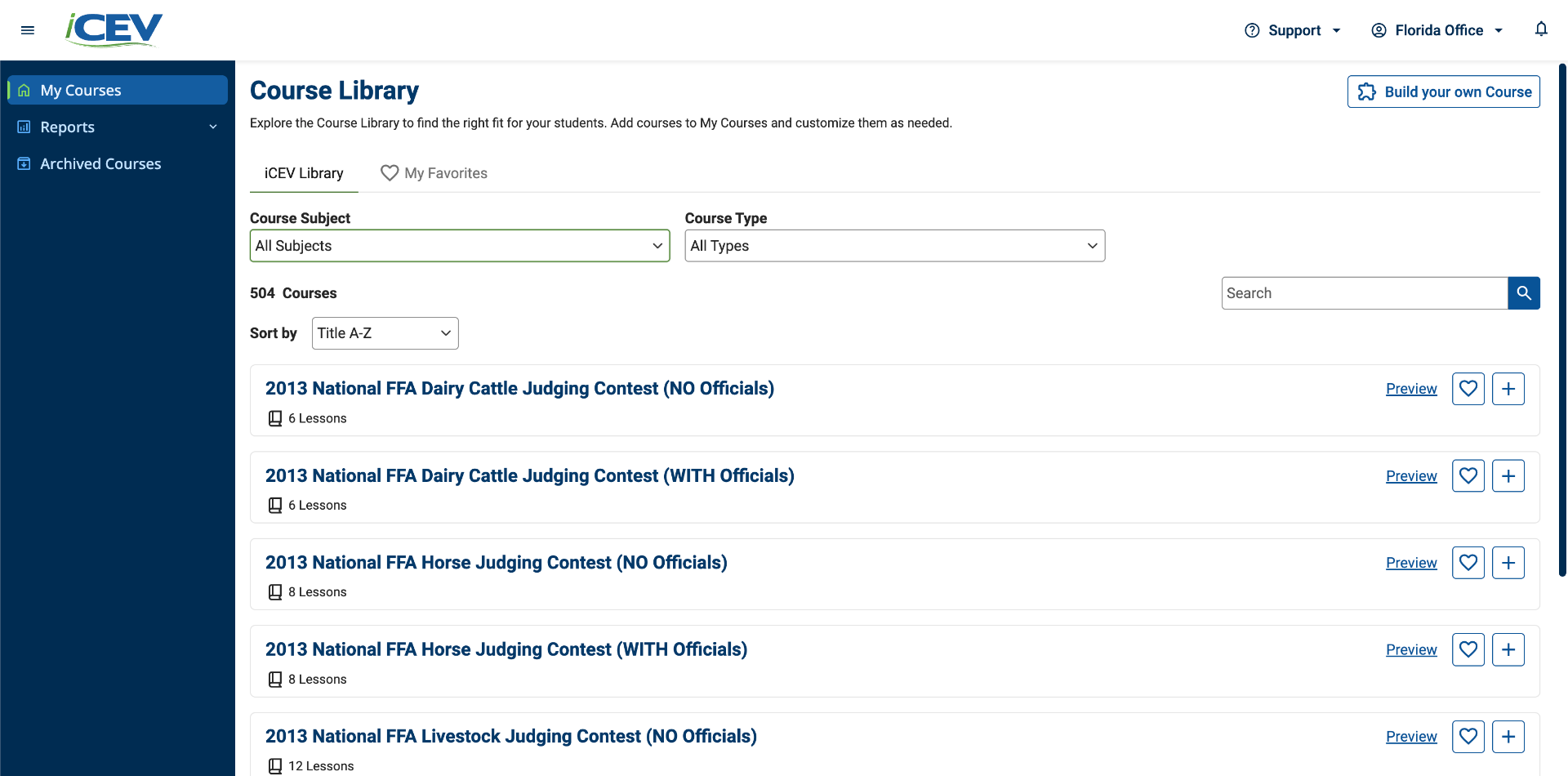 Review Available Courses