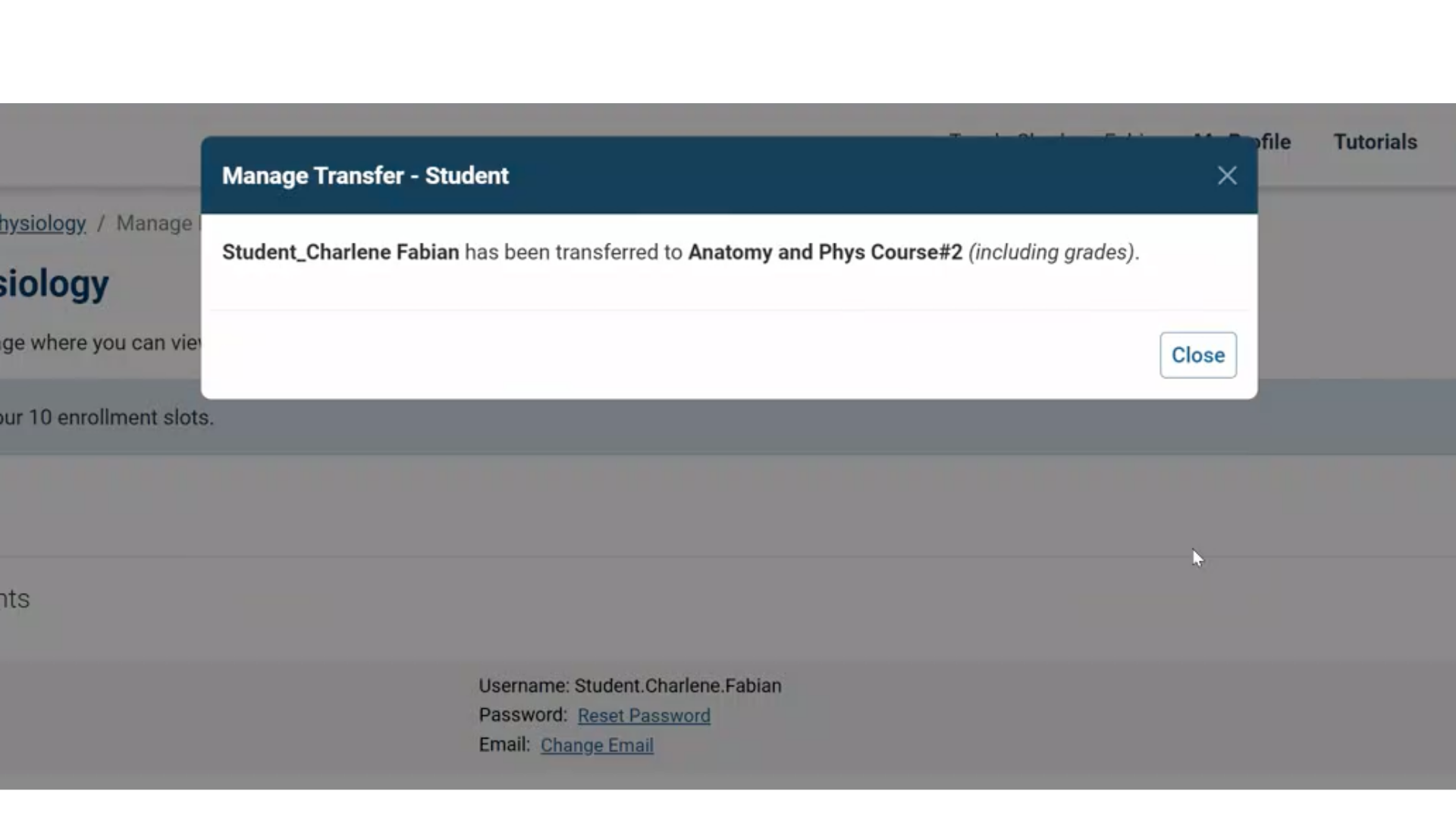 Complete the Transfer