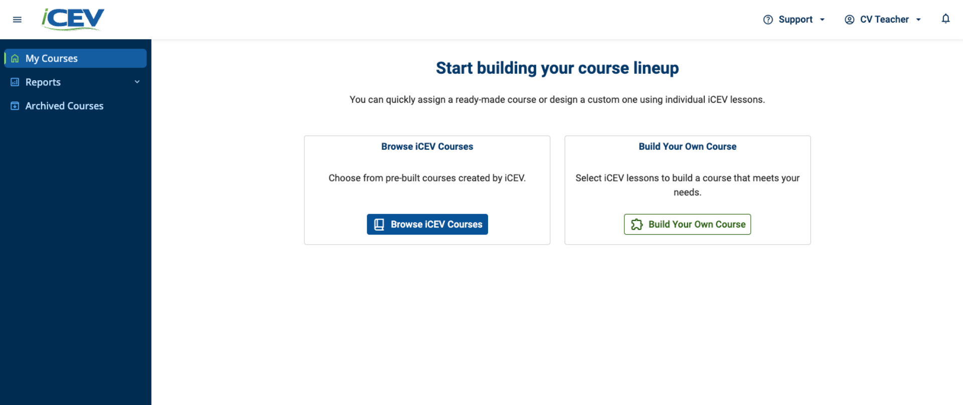 First-Time Course Setup (If Applicable)