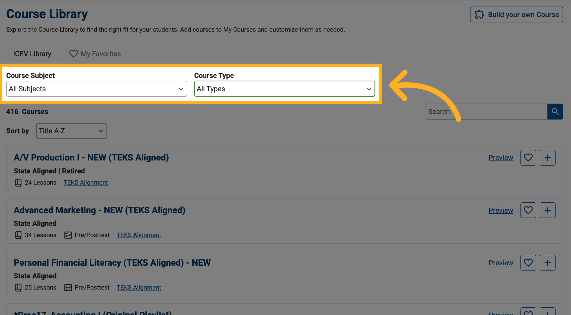 Use Course Filters
