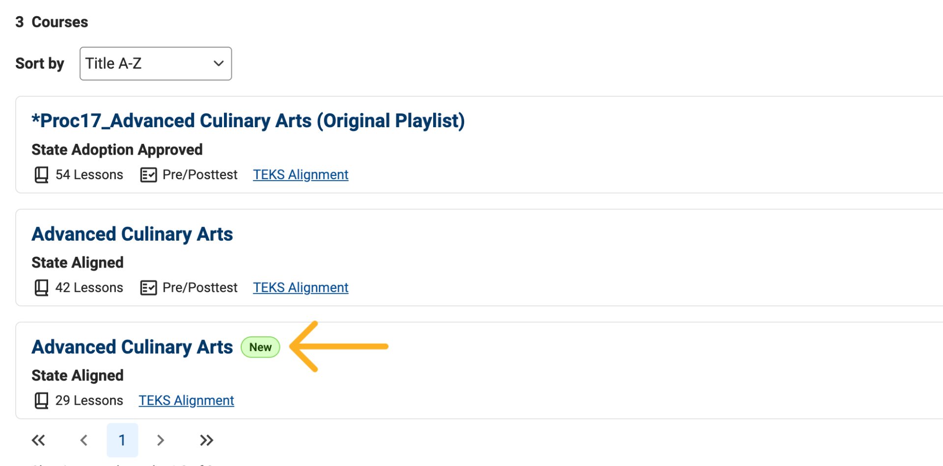 Identify New or Updated Courses