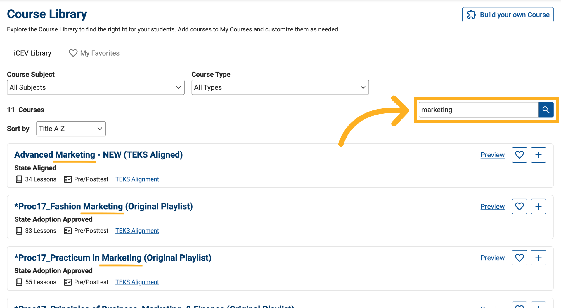Search for a Course