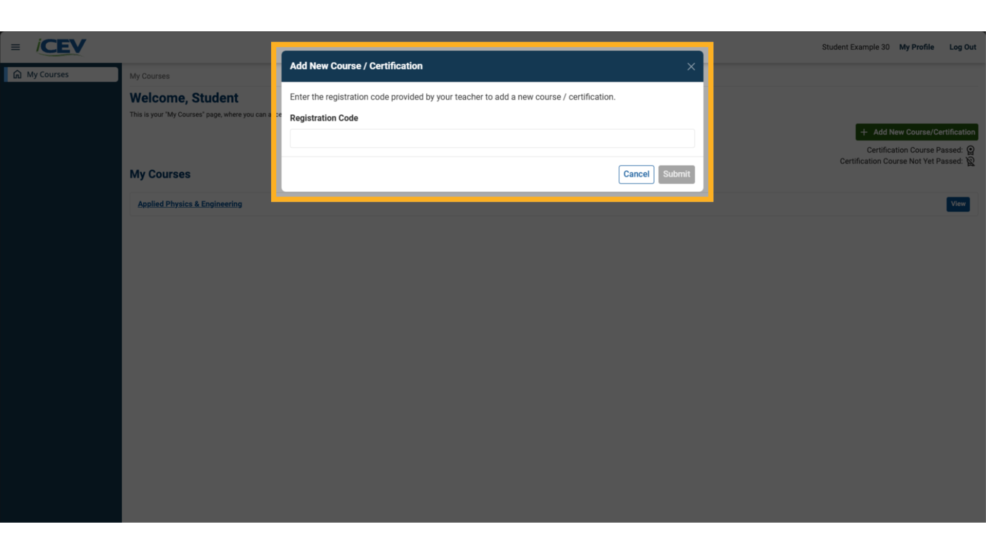 Enter a New Registration Code