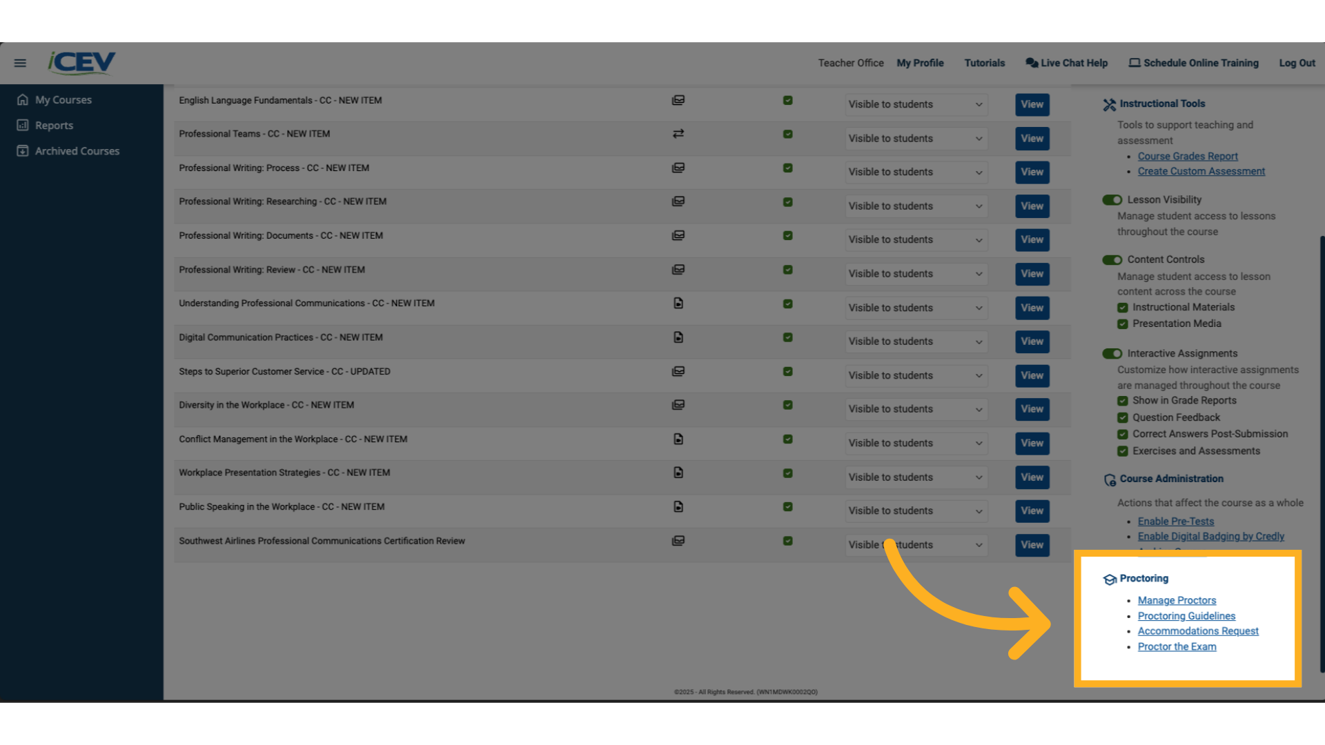 Selecting Lessons