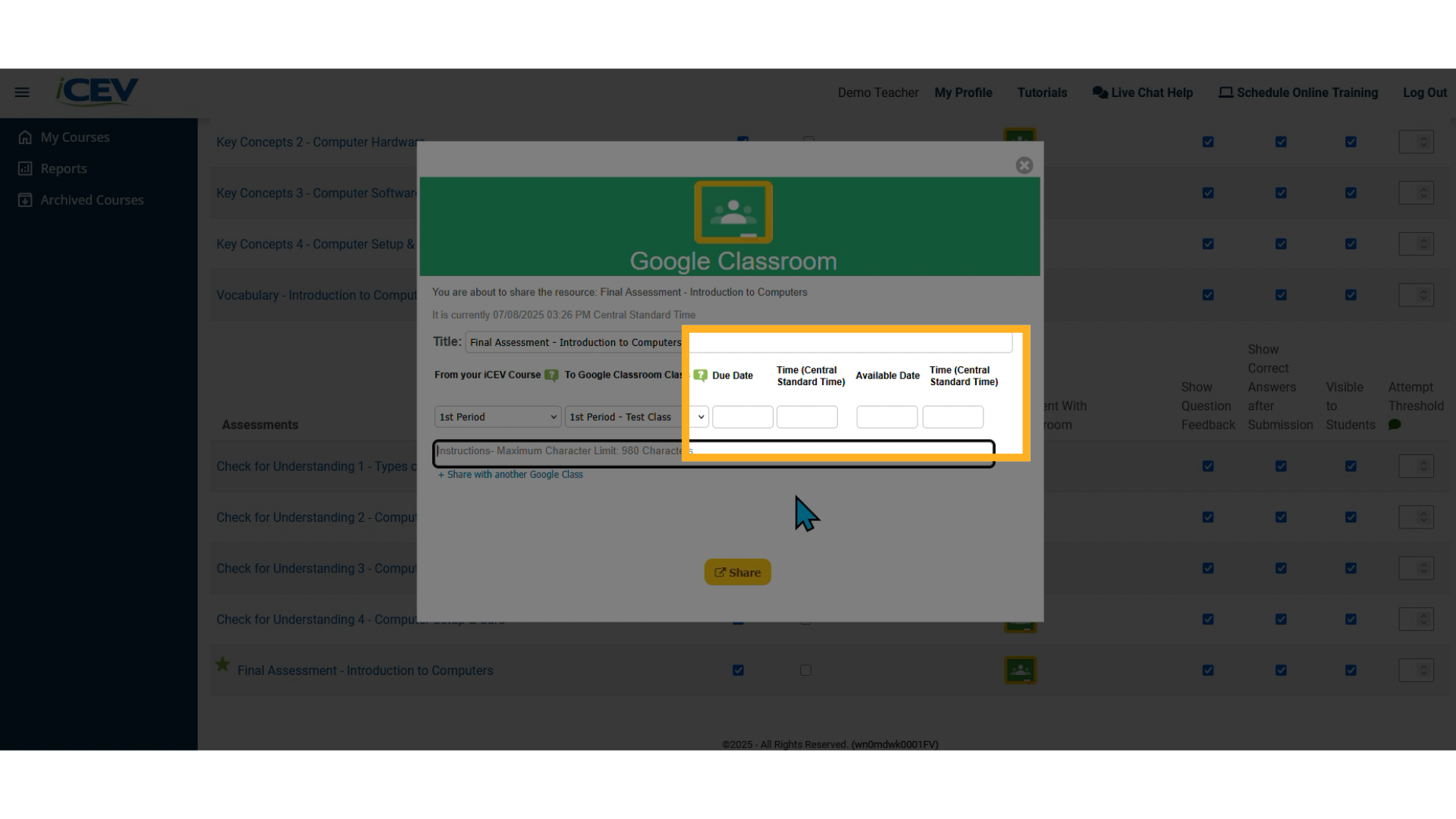 Configuring Dates (Optional)