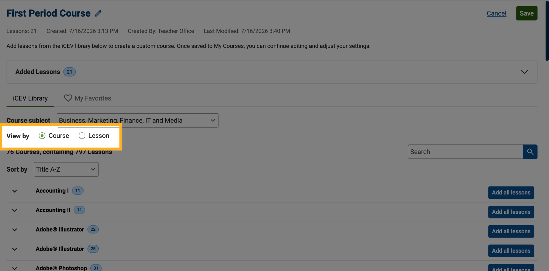 Choose a Content Browsing View