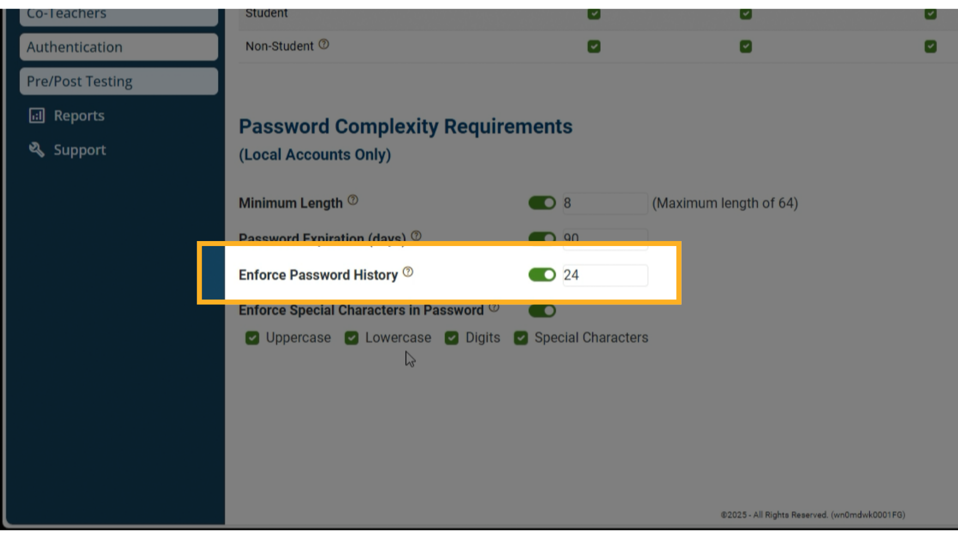 Enforce Password History